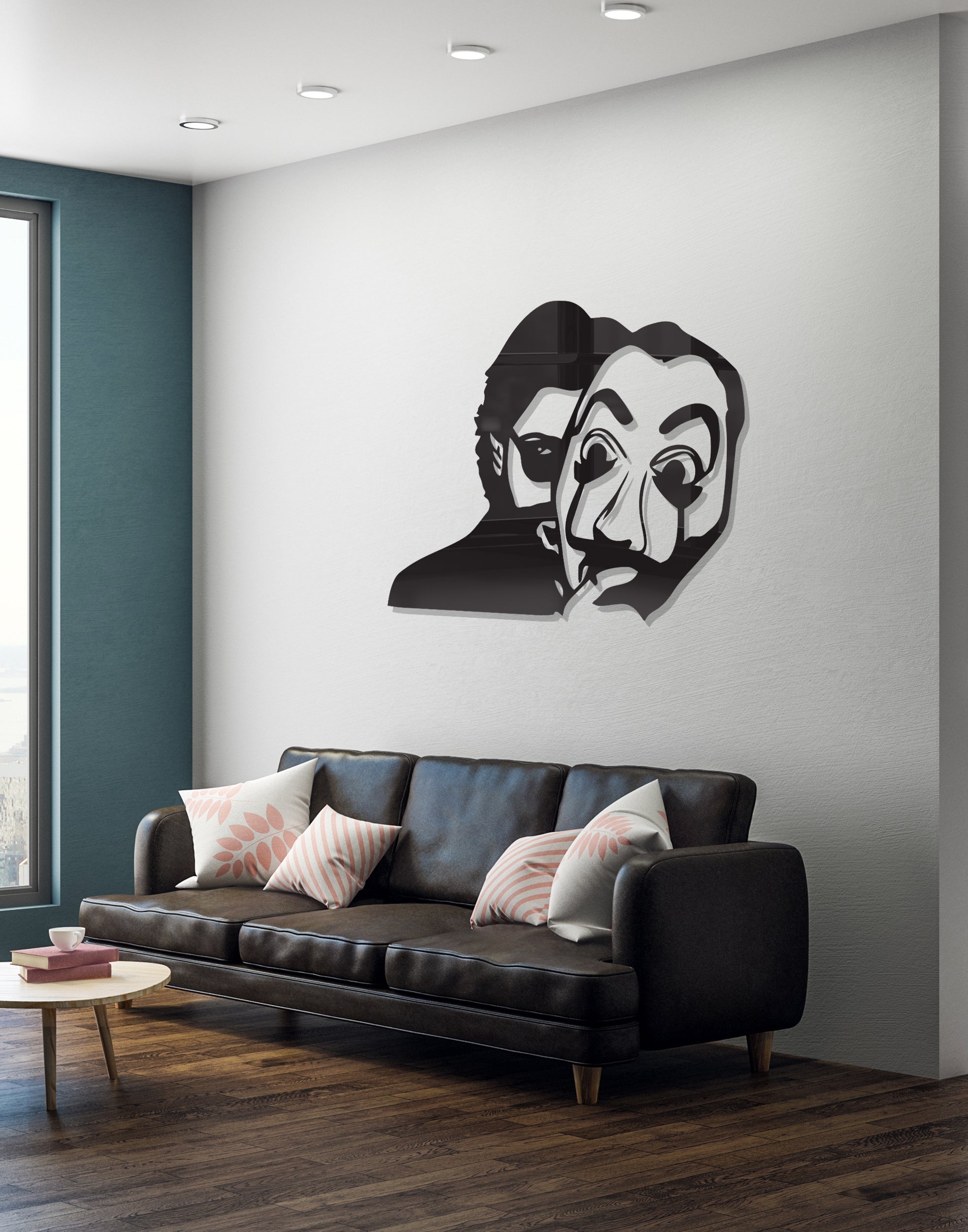 Money Heist Mask silhouette – Premium Acrylic Wall Art