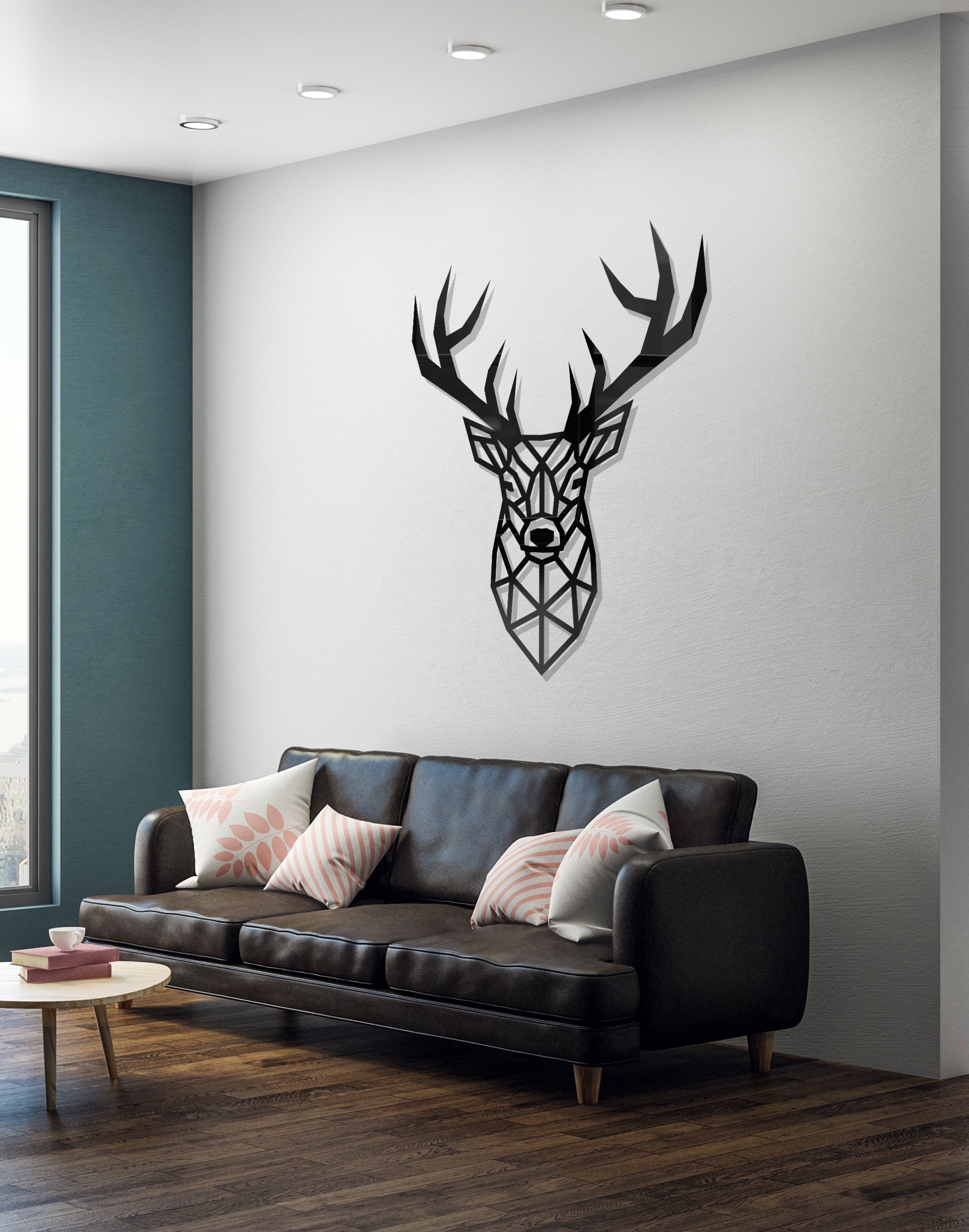 Abstract Deer Head Silhouette – Modern Acrylic Animal Wall Art