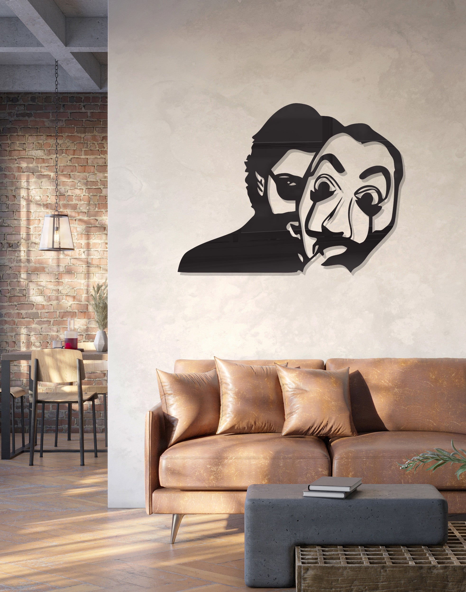 Money Heist Mask silhouette – Premium Acrylic Wall Art