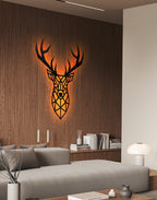 Abstract Deer Head Silhouette – Modern Acrylic Animal Wall Art