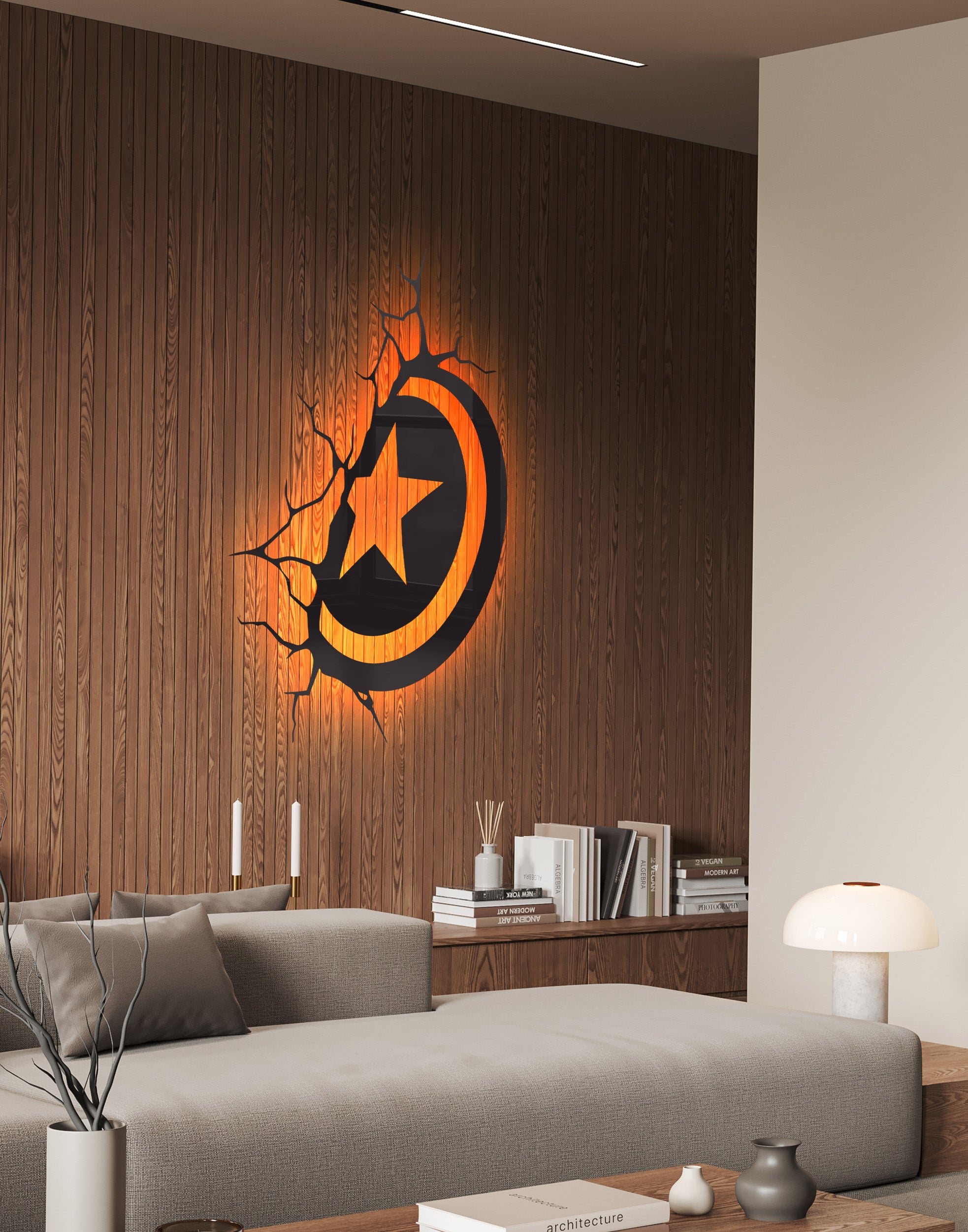 Captain America Shield silhouette – Premium Acrylic Wall Art