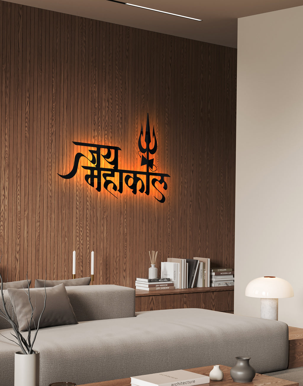 Jai Mahakal silhouette – Premium Acrylic Wall Art