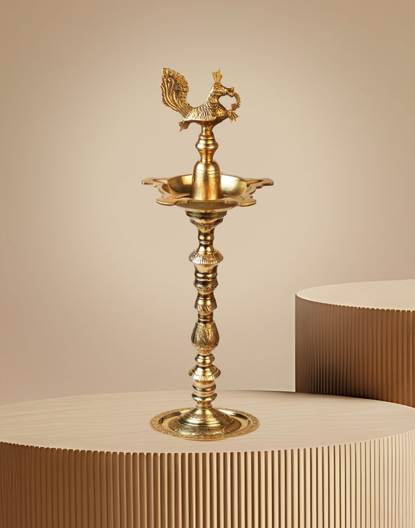 Brass Peacock Traditional Diya for Diwali