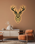 Abstract Deer Head Silhouette – Modern Acrylic Animal Wall Art
