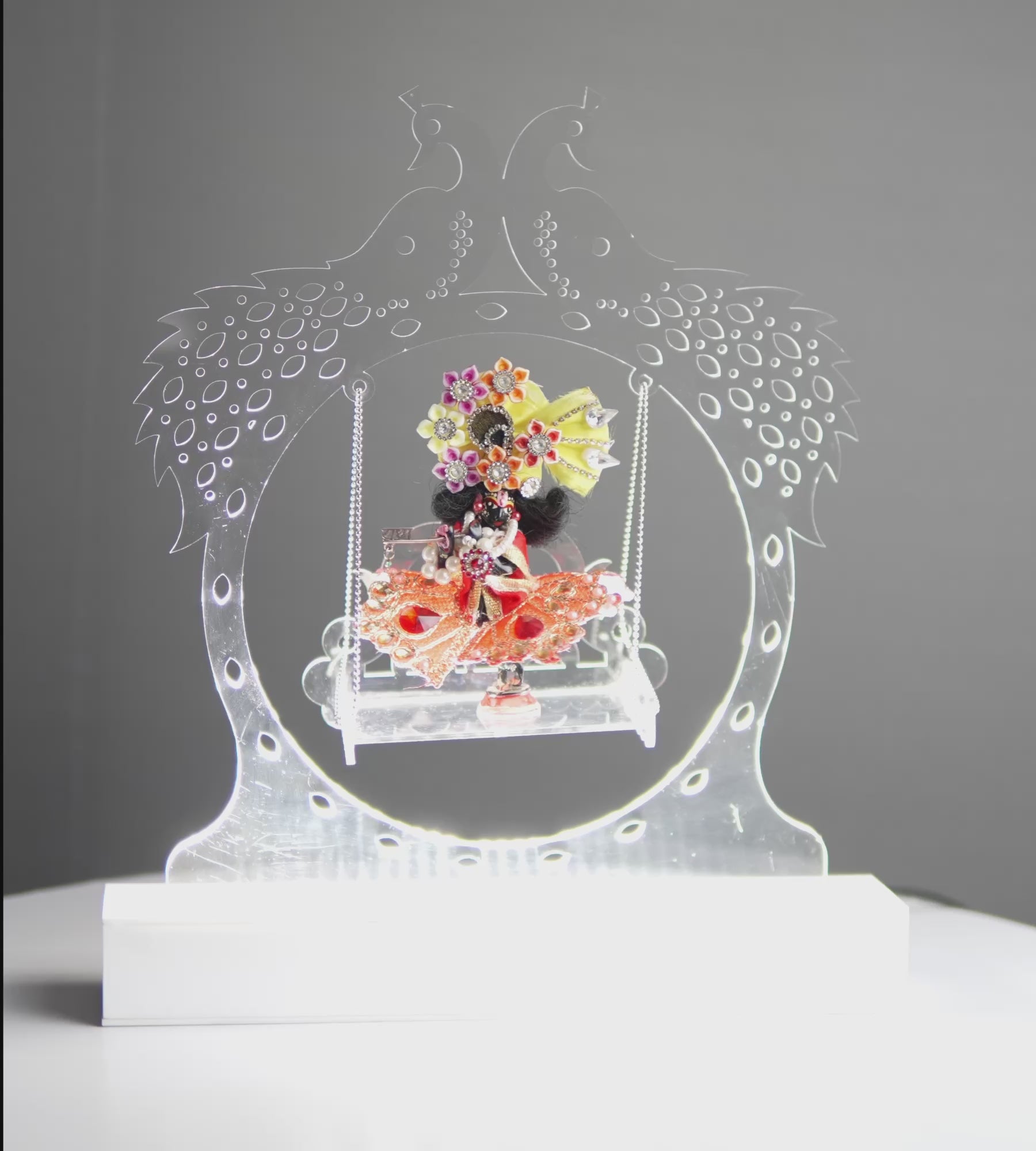 Premium Acrylic Radha Krishna Jhula – Ideal for Home Temple & Living Room