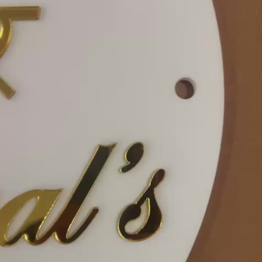 Elegant Gold and White “Papa Ka Ghar” Name Plate