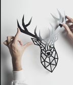 Abstract Deer Head Silhouette – Modern Acrylic Animal Wall Art