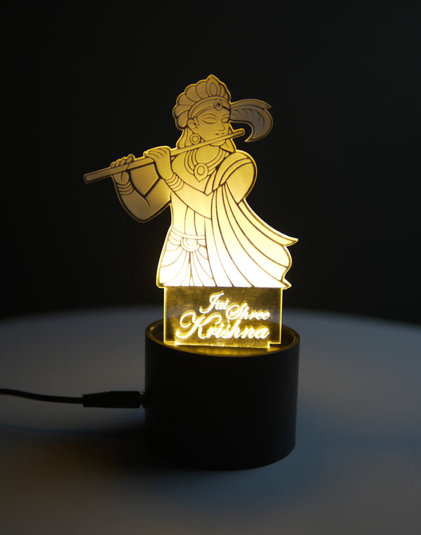 Divine Shri Krishna Acrylic LED Lamp - Warm White