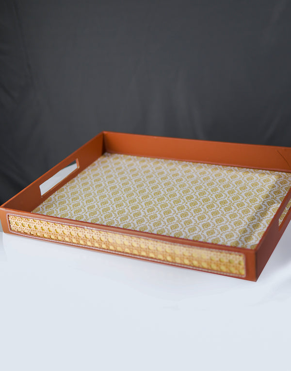Premium Leatherette MDF Tray – Elegant Wooden Serving Tray