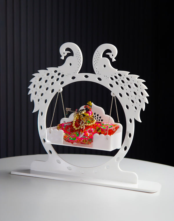 Divine Radha Krishna Swing – Premium Acrylic Decor