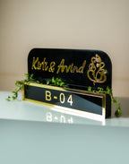 Premium Planter Name Plate - Calming black & gold