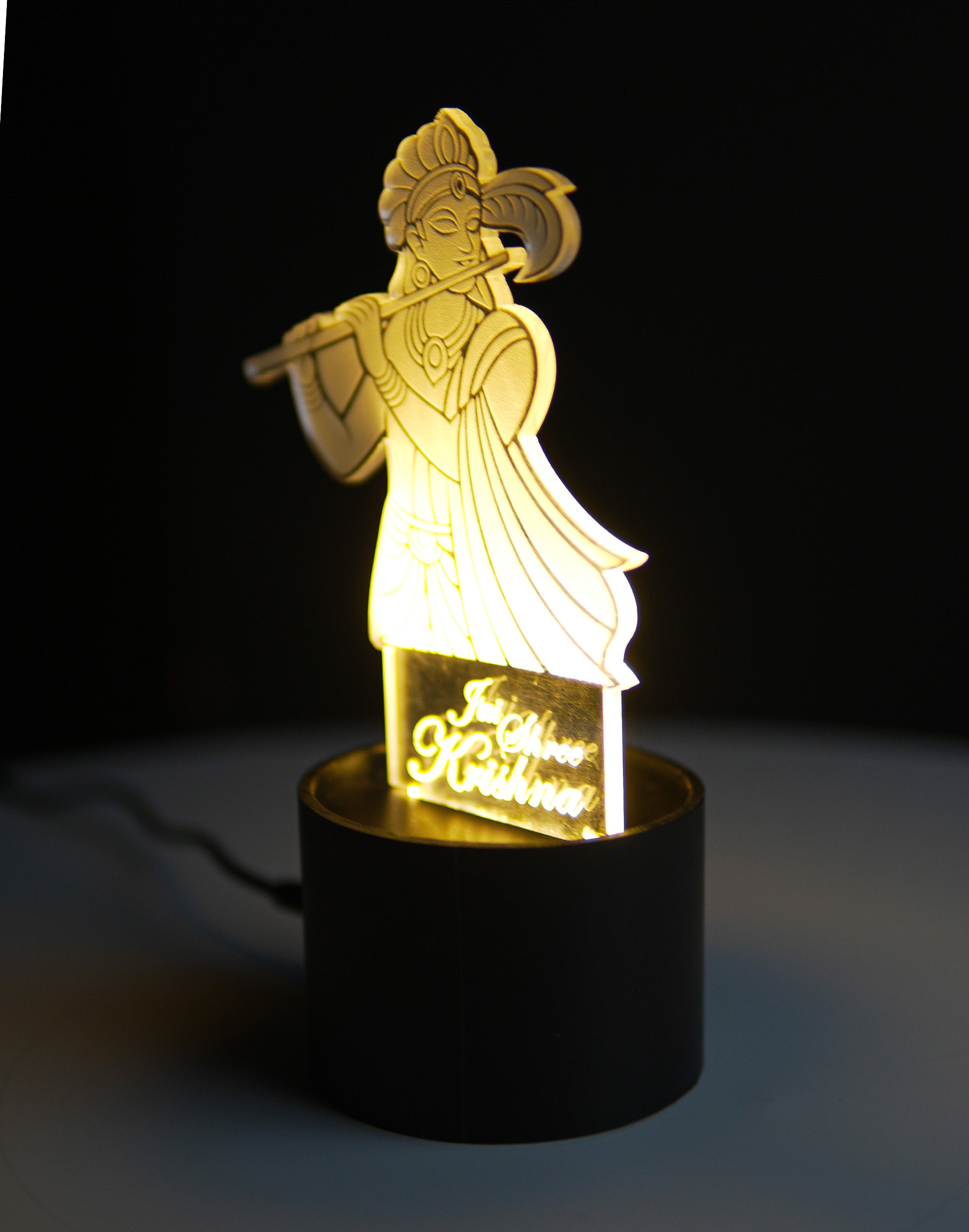 Divine Shri Krishna Acrylic LED Lamp - Warm White